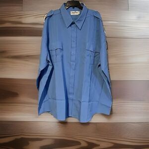 Duty Pro Long Sleeve Button Down Long Sleeve Shirt 4XL X Long Blue Uniform